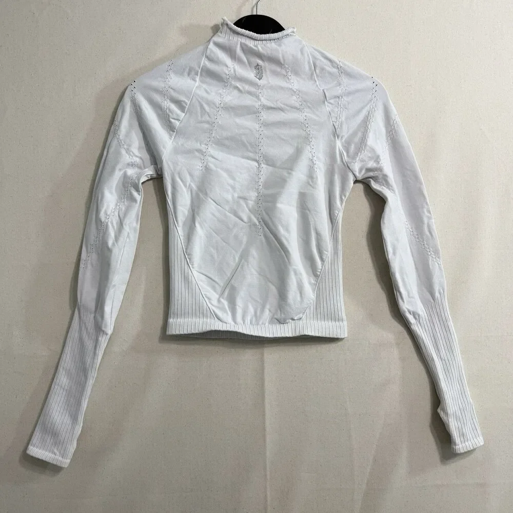 Free People Movement Good Karma Hi-Neck Layer Top White Size Small